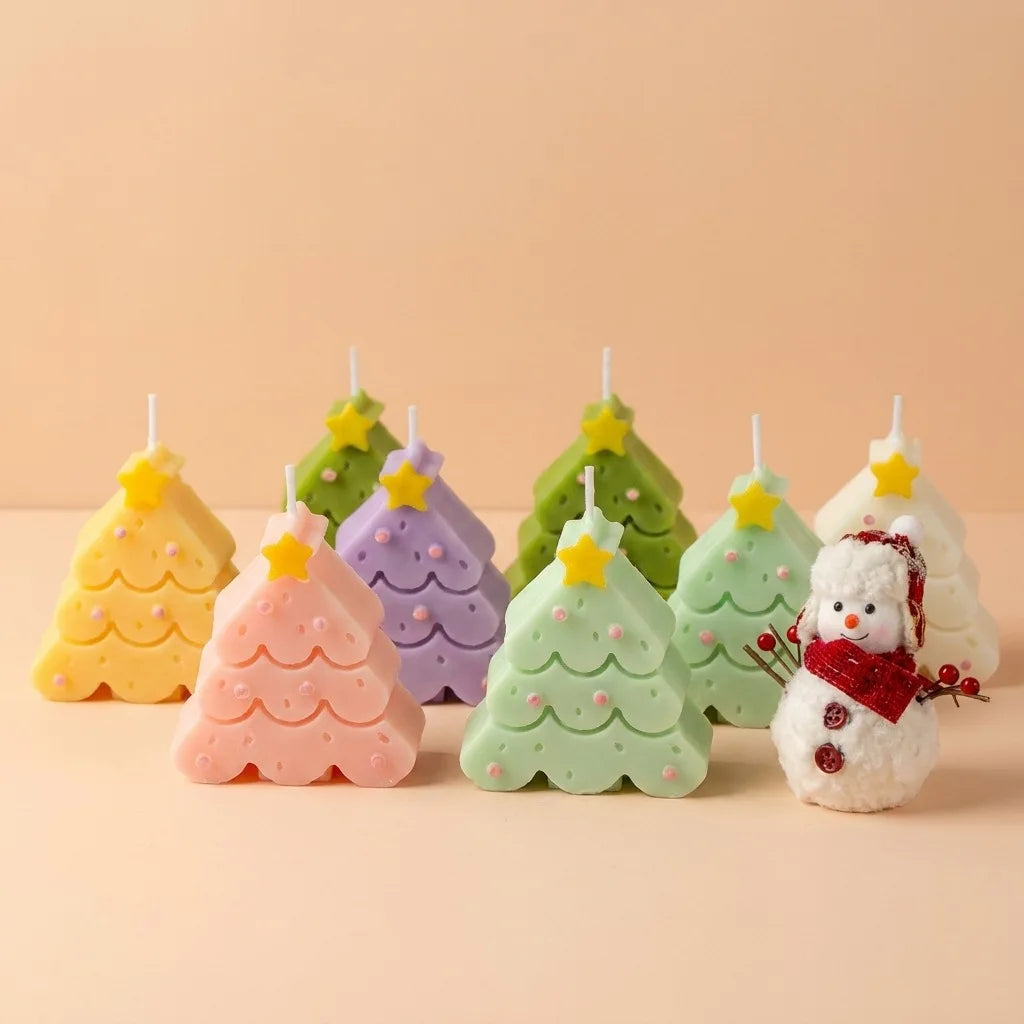 Christmas Tree Scented Candle Gift Set Soybean Blended Wax