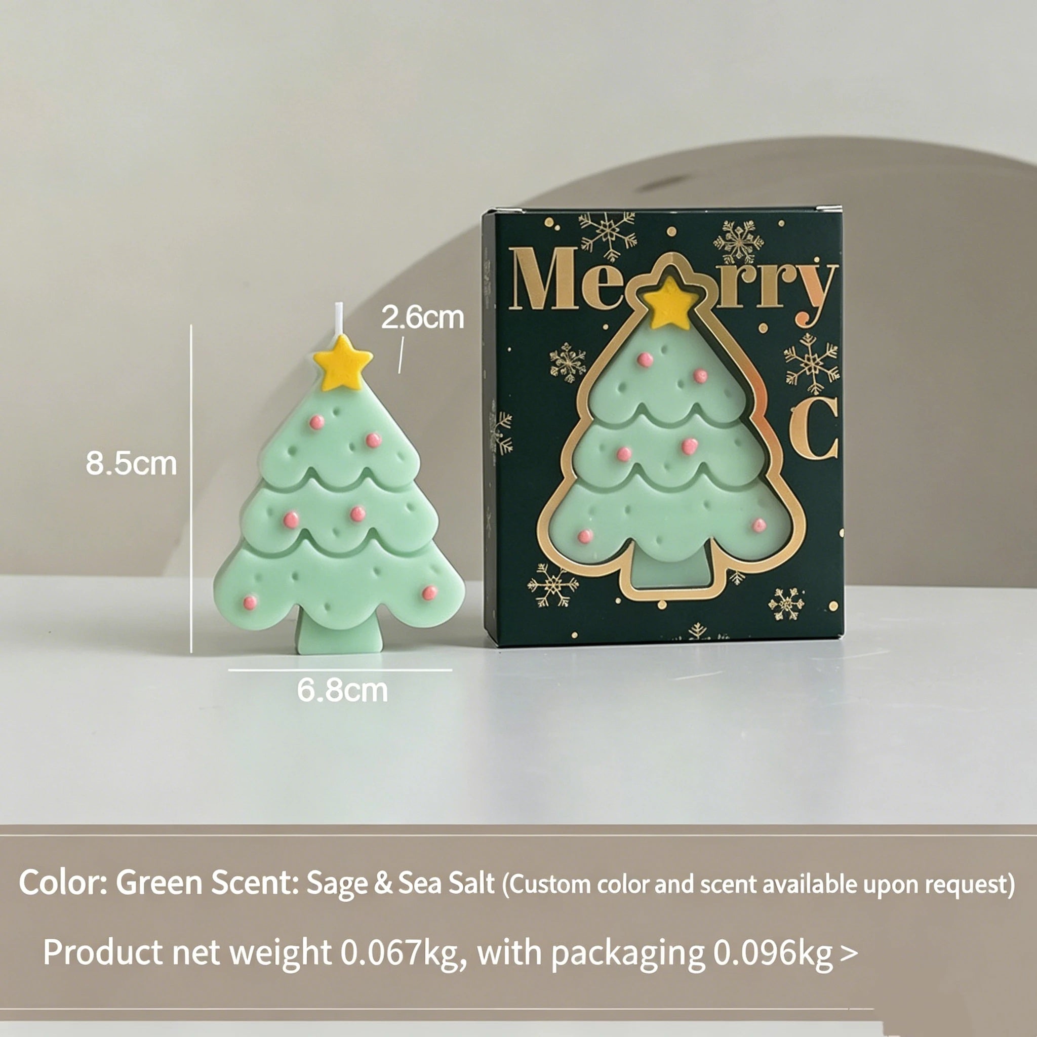 Christmas Tree Scented Candle Gift Set Soybean Blended Wax