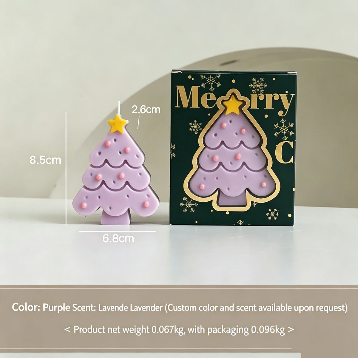 Christmas Tree Scented Candle Gift Set Soybean Blended Wax