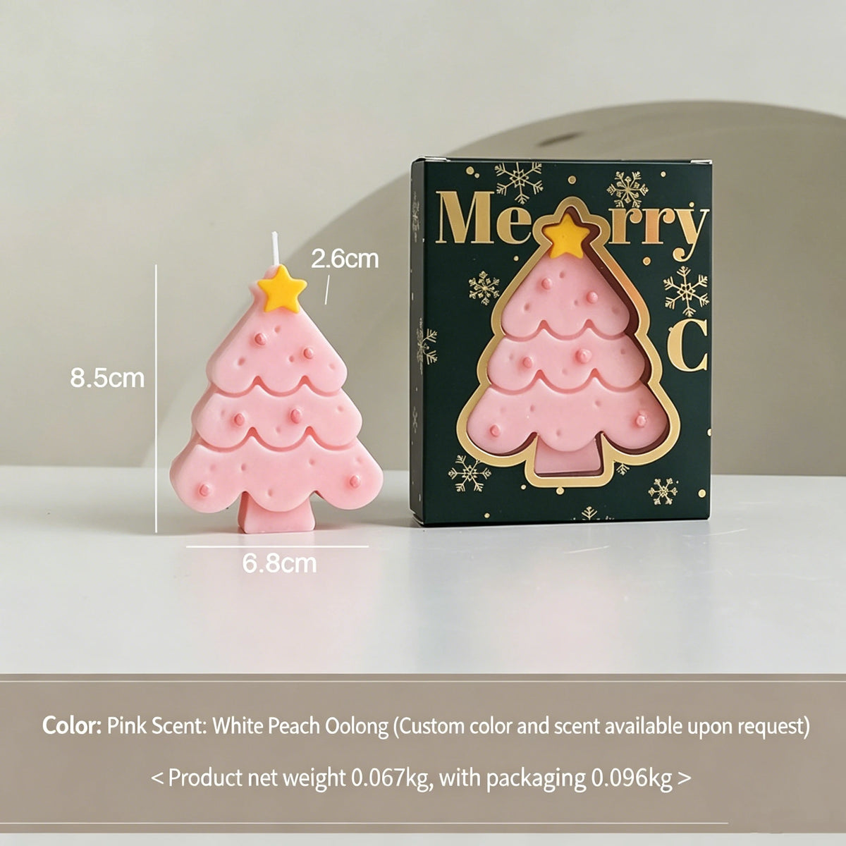 Christmas Tree Scented Candle Gift Set Soybean Blended Wax
