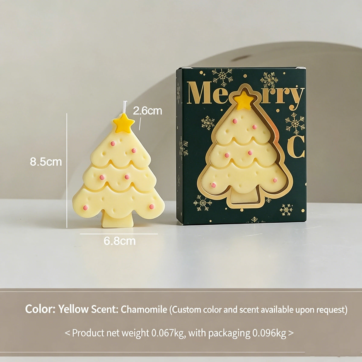 Christmas Tree Scented Candle Gift Set Soybean Blended Wax