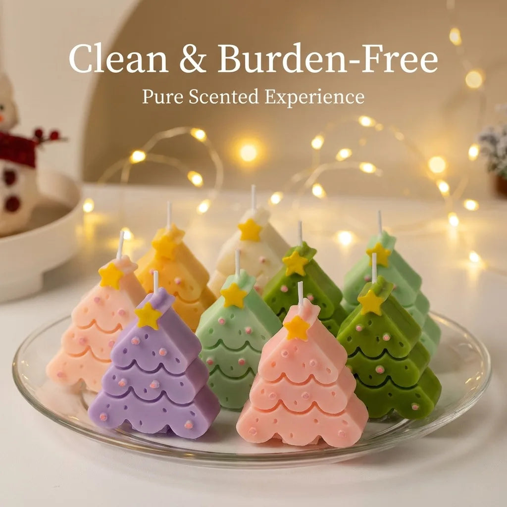 Christmas Tree Scented Candle Gift Set Soybean Blended Wax