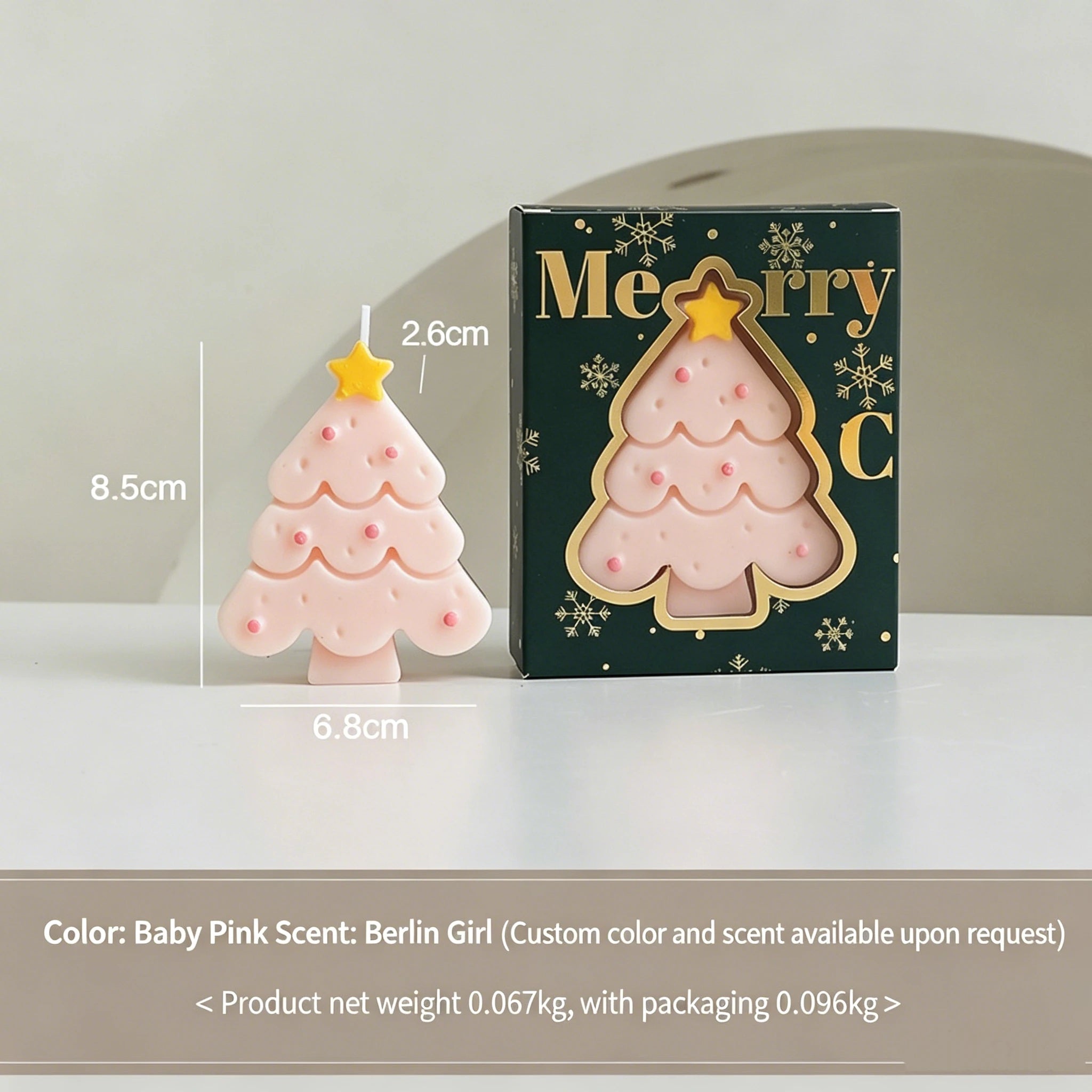 Christmas Tree Scented Candle Gift Set Soybean Blended Wax