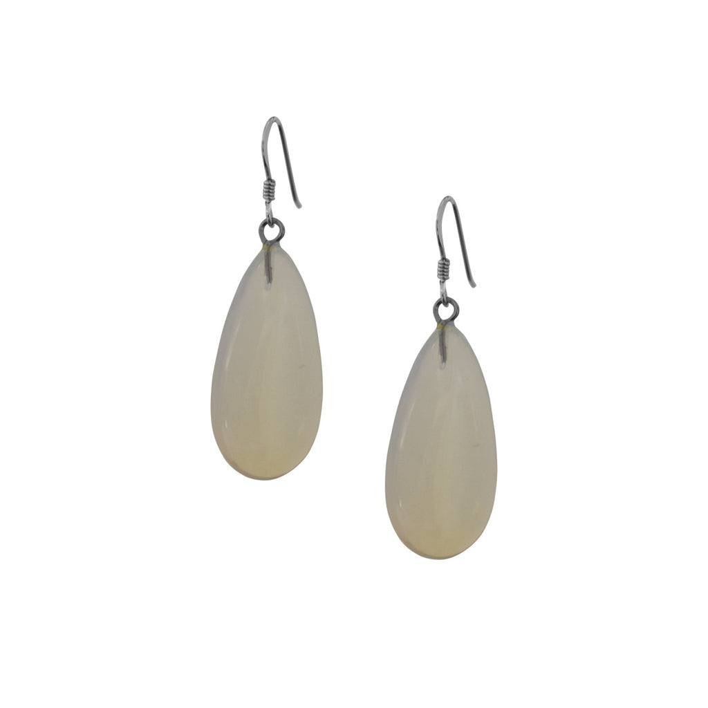 Sea Glass Opal Sterling Silver Earrings, Minimalist Earrings, Bloom Collection | by nlanlaVictory